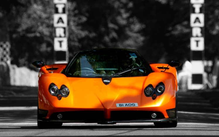 cars, Pagani, Zonda, Pagani, Vehicles, Supercars, Selective, Coloring, Sport, Cars, Orange, Cars HD Wallpaper Desktop Background