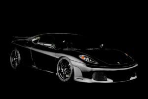 black, Dark, Cars, Ferrari, Vehicles, Ferrari, F430, Black, Background, Black, Cars, Front, View, Side, View