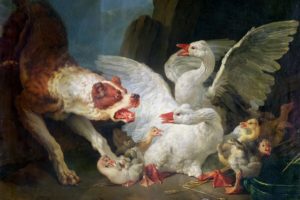 yue, Jean, Baptiste, Attack, Dogs, Geese, Painting, Art, Battle, Bird