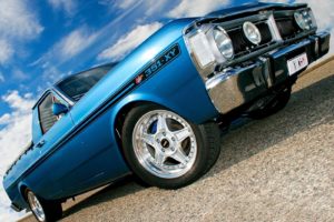 vehicles, Ford, Falcon, Classic, Cars, Aussie, Muscle, Car, Ford, Australia, Old, Retro, Wheels, Rims, Chrome, Blue, Sky, Clouds, Roads, Street, Rocks, Close, Up, Grill, Lights