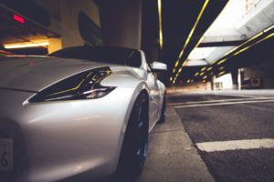 nissan, 350z, Vehicles, Cars, Tuning, Wheels, Rims, Tires, Close, Up, Roads, Street, Tunnel, Architecture, Buildings, Stance, Lights