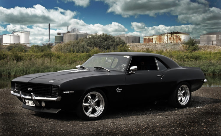 ss, Camaro, Vehicles, Cars, Auto, Chevy, Chevrolet, Muscle, Hot, Rod, Classic, Retro, Old, Wheels, Cg, Digital, Manipulation, Roads, Street, Landscapes, Sky, Clouds, Architecture, Buildings, Tuning HD Wallpaper Desktop Background
