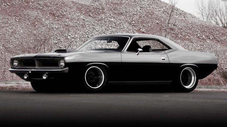 plymouth, Hemi, Cuda, And03970, Vehicles, Cars, Auto, Tuning, Custom, Muscle, Hot, Rod, Retro, Classic, Black, Wheels, Stance HD Wallpaper Desktop Background