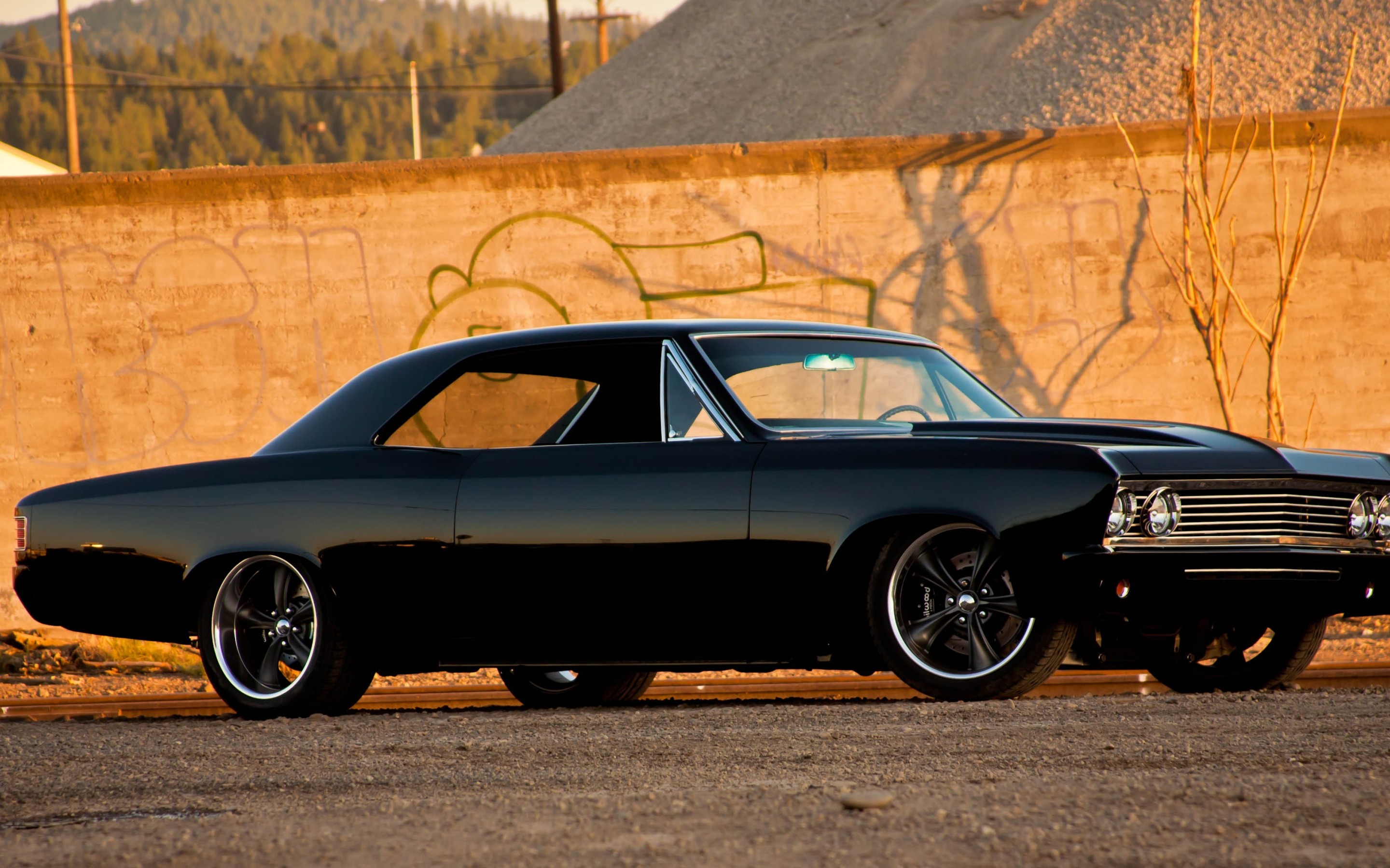chevrolet, Chevelle, Ss, Vehicles, Cars, Auto, Retro, Classic, Muscle, Tuning, Hot, Rod, Wheels, Stance, Black Wallpaper