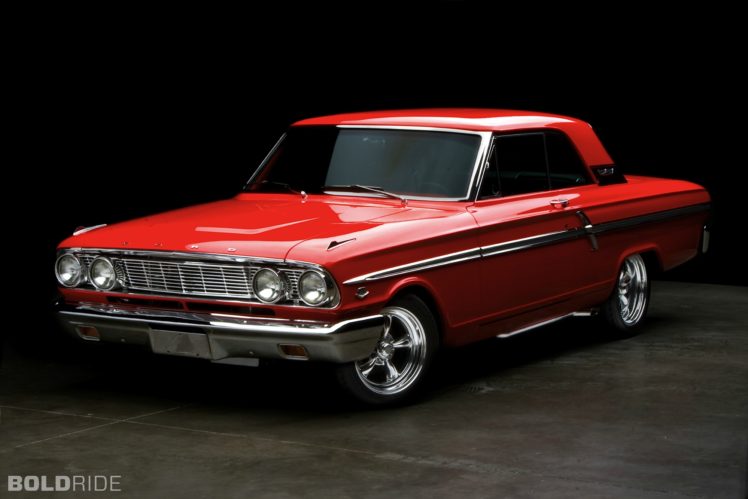 1964, Ford, Fairlane, 500, Red, Hot, Rod, Muscle, Cars, Classic HD Wallpaper Desktop Background