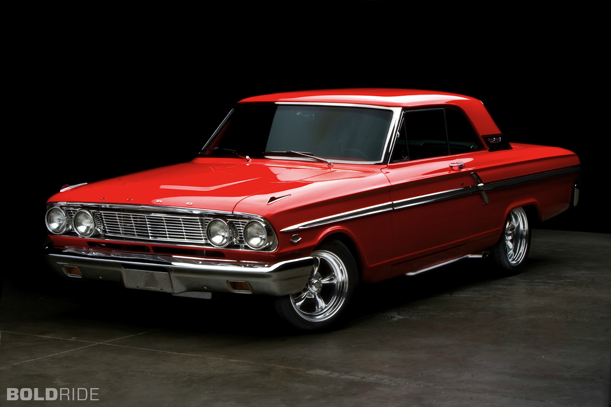 1964, Ford, Fairlane, 500, Red, Hot, Rod, Muscle, Cars, Classic Wallpaper