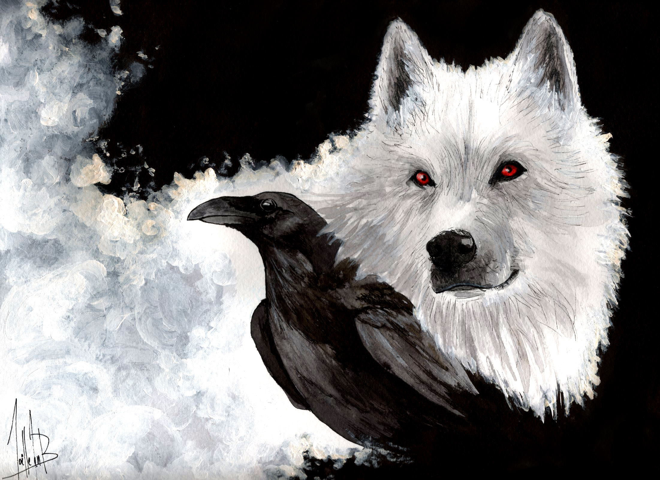 wolves, Crows, Glance, Animals Wallpaper