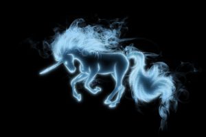 black, Background, Griva, Unicorn, Tail, Blue, Magic