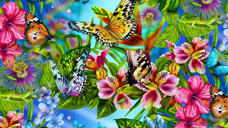 fantasy butterfly artwork painting, Color HD Wallpaper Desktop Background