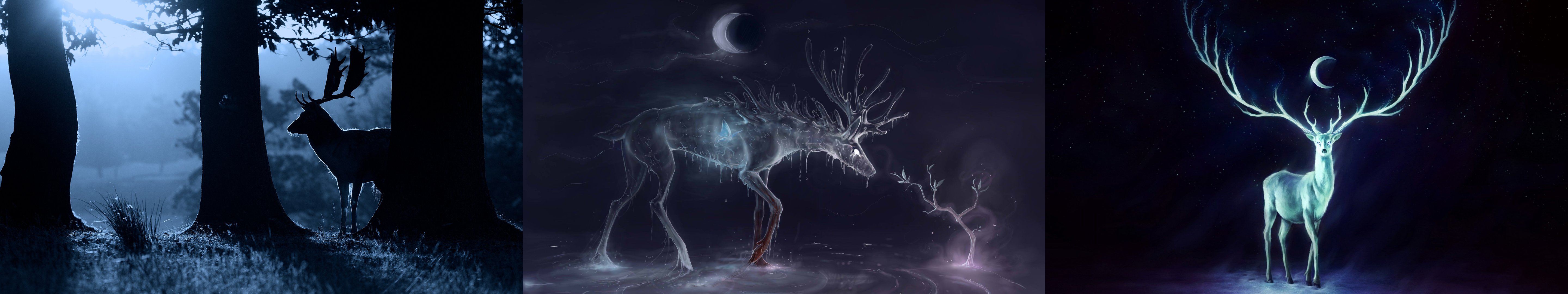 wallpaper, Triple, Multi, Multiple, Screen, Monitor, Animal, Dea Wallpaper