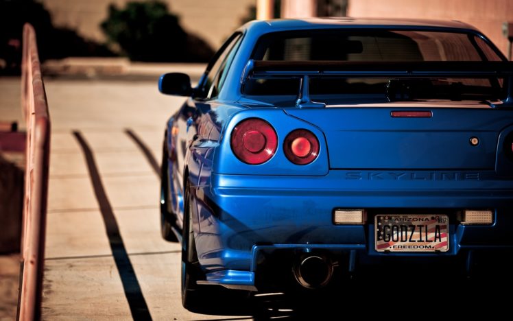 blue, Nissan, Vehicles, Sport, Cars, Blue, Cars, Racing, Club, Skyline, R34 HD Wallpaper Desktop Background