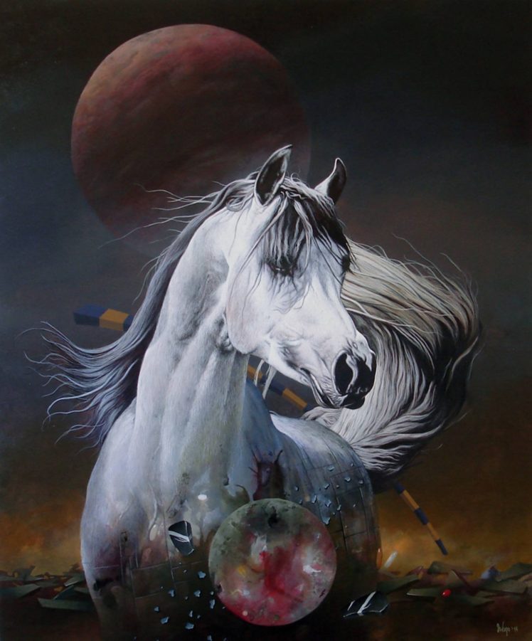 art, Artist, Dragan, Ilic, Di, Vogo, Acrylic, Horse, Beauty, Oil, Painting, Comet HD Wallpaper Desktop Background
