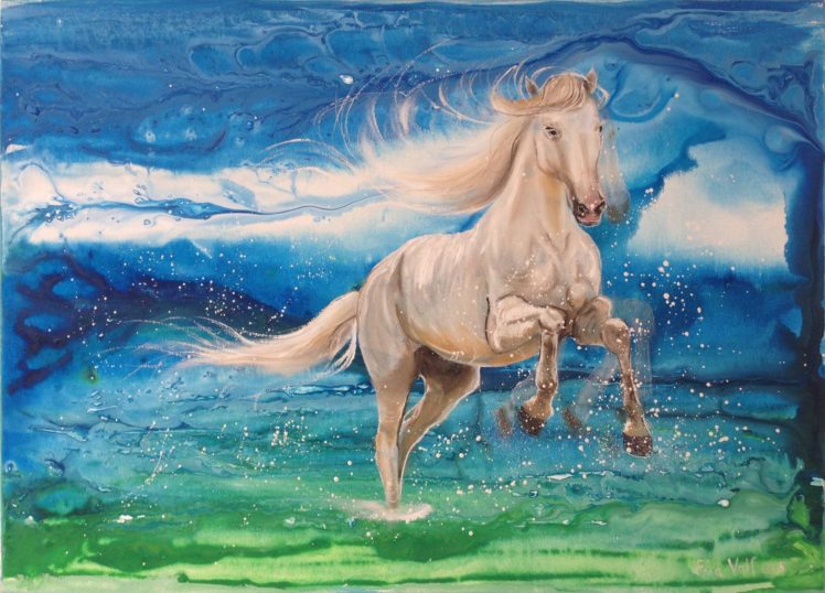 beauty, Art, Artist, Eva, Volf, Horse, Painting, And039pure, Freedom HD Wallpaper Desktop Background