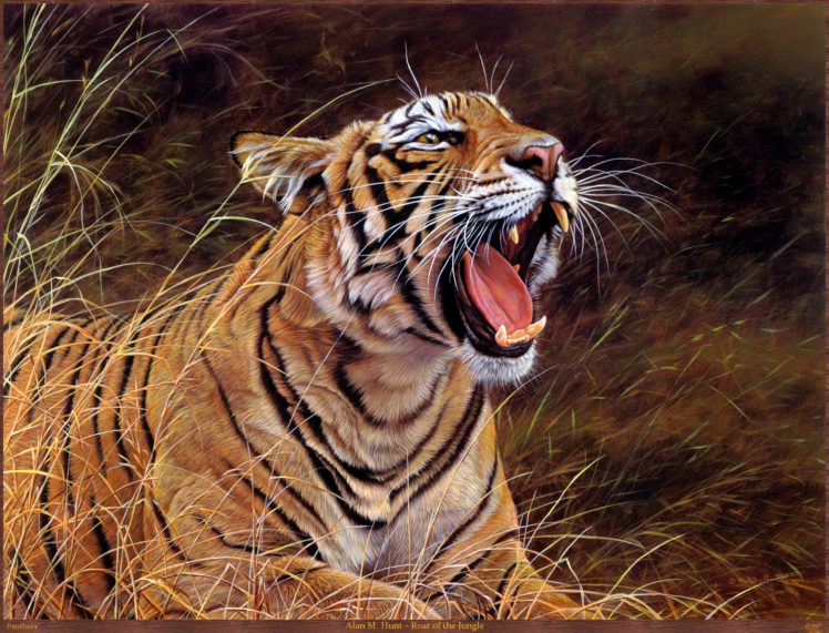 tiger, Art, Animal, Oil, Paintings, Beauty HD Wallpaper Desktop Background