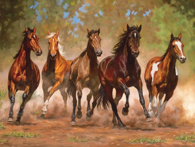 taking, Flight, Horses, Beauty, Animal HD Wallpaper Desktop Background