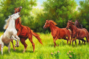 elena, Samara, Playful, Horses