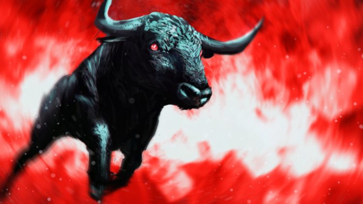 bulls, Painting, Art, Animals, Wallpapers HD Wallpaper Desktop Background