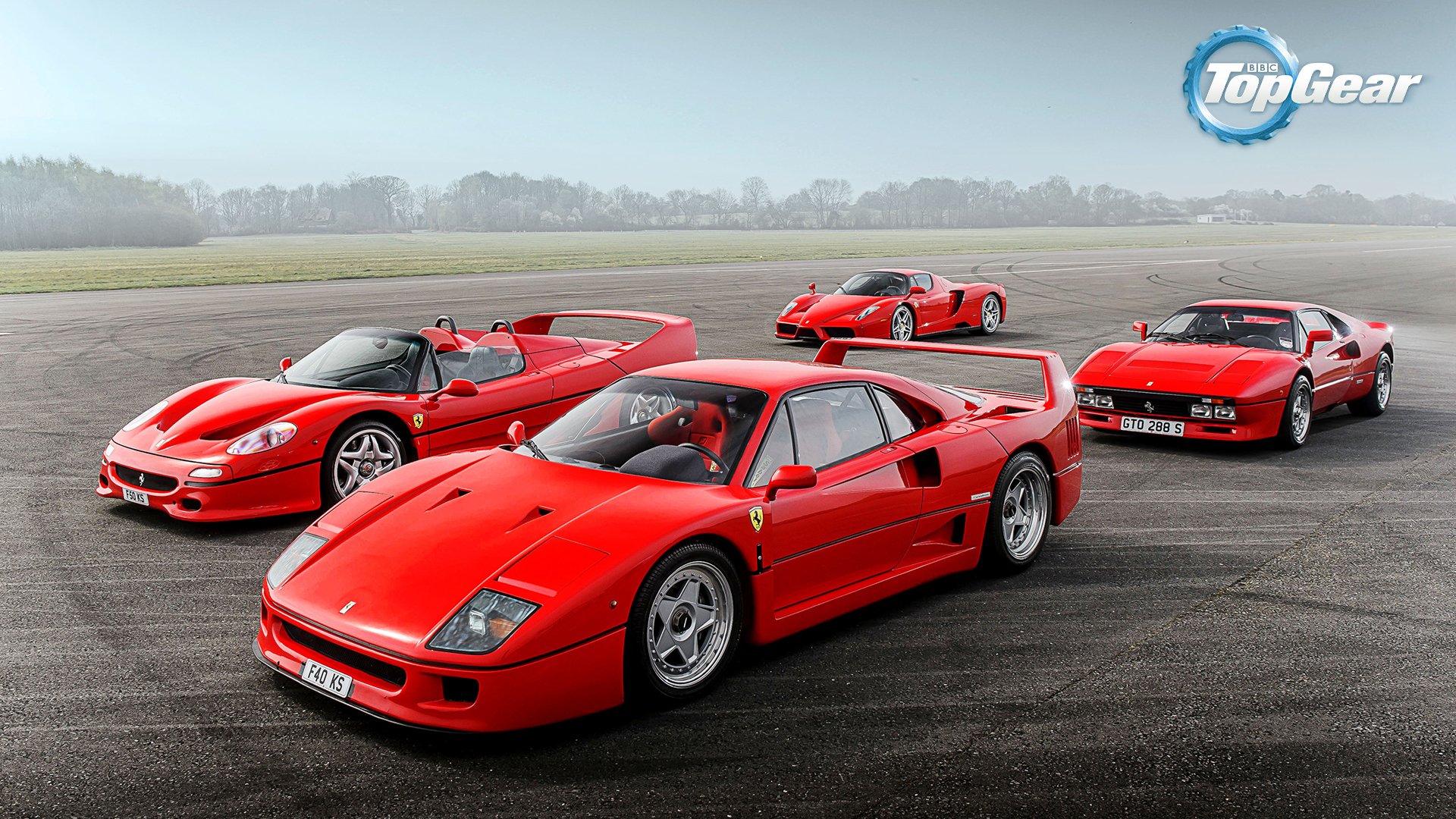 ferrari, 288, Gto, F40, F50, Enzo, Supercars, Italian, Red, Track, Top, Gear, Front Wallpaper