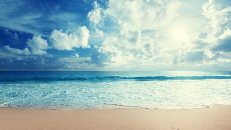 beach, Sky, Nature, Beauty, Landscape, Blue, Sea, Waves HD Wallpaper Desktop Background