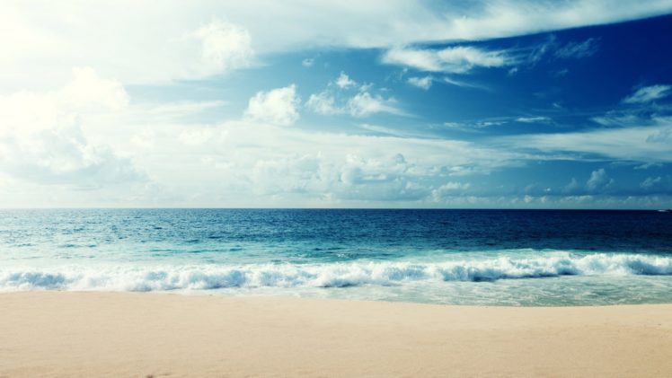 nature, Beauty, Landscape, Blue, Sea, Waves, Beach, Sky, Clouds HD Wallpaper Desktop Background