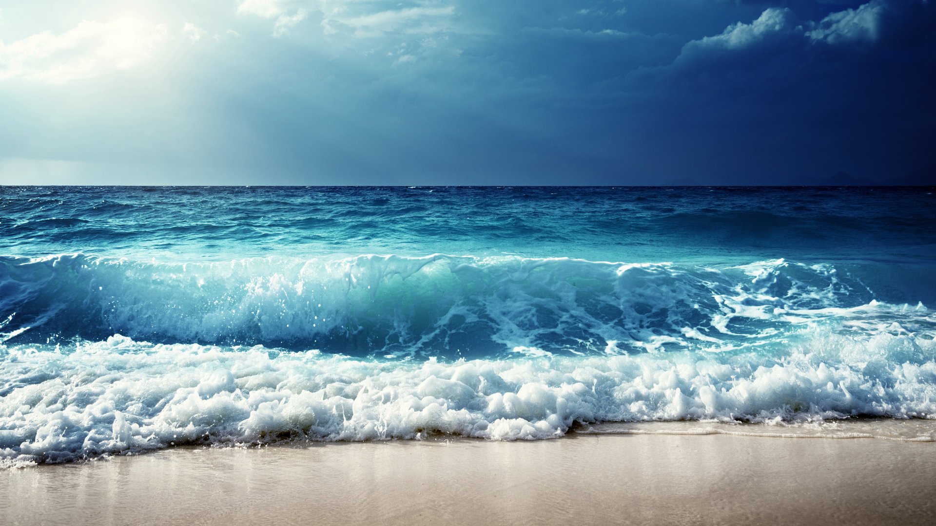 featured, Fresh, And, Beautiful, Blue, Sea, Waves Wallpaper