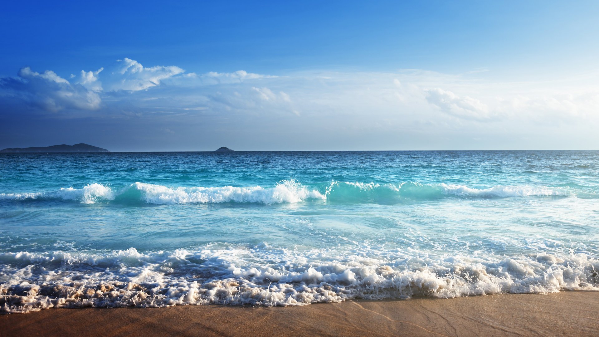 featured, Fresh, And, Beautiful, Blue, Sea, Waves, Blue Wallpaper