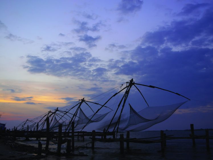 kochi, Kerala, Blues, Back, Water, Lagoons, Sunset, Beach, Ship, Channels,  Chinese, Nets, Skyscraper, Water, City, 5 Wallpapers HD / Desktop and  Mobile Backgrounds