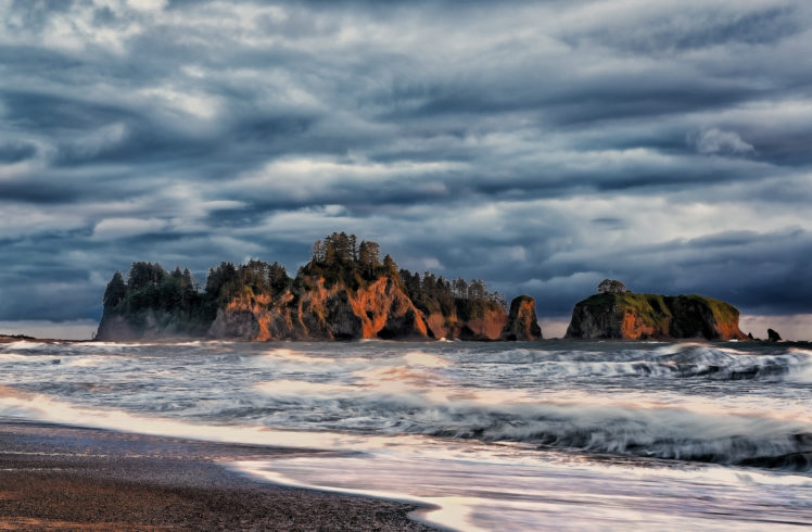 cliffs, Coast, Clouds, Ocean HD Wallpaper Desktop Background