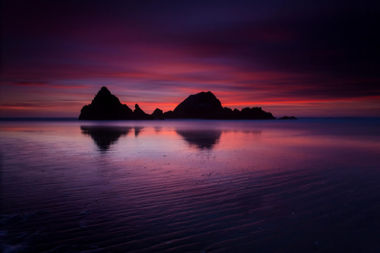 usa, Rock, Evening, Dusk, California, Coast, Ocean HD Wallpaper Desktop Background