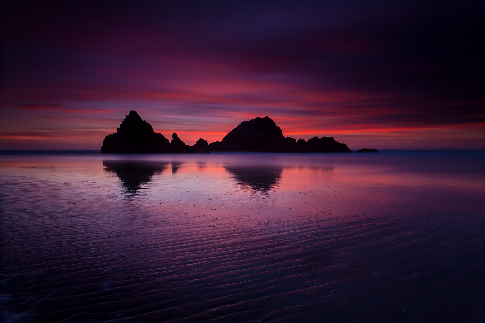 usa, Rock, Evening, Dusk, California, Coast, Ocean Wallpaper