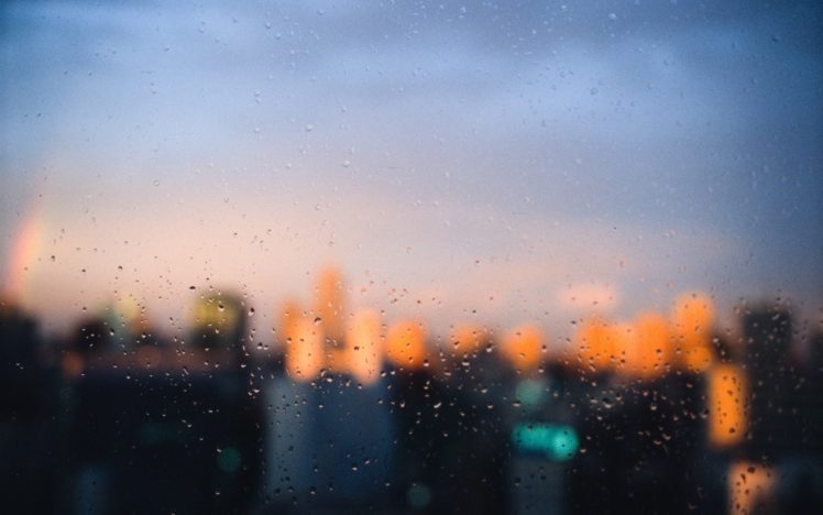 cityscapes, Rain, Focus, Window, Panes HD Wallpaper Desktop Background