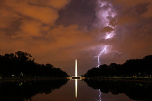 washington, Dc, Lightning, Night, Clouds, Storm, Washington, Monument, Reflection