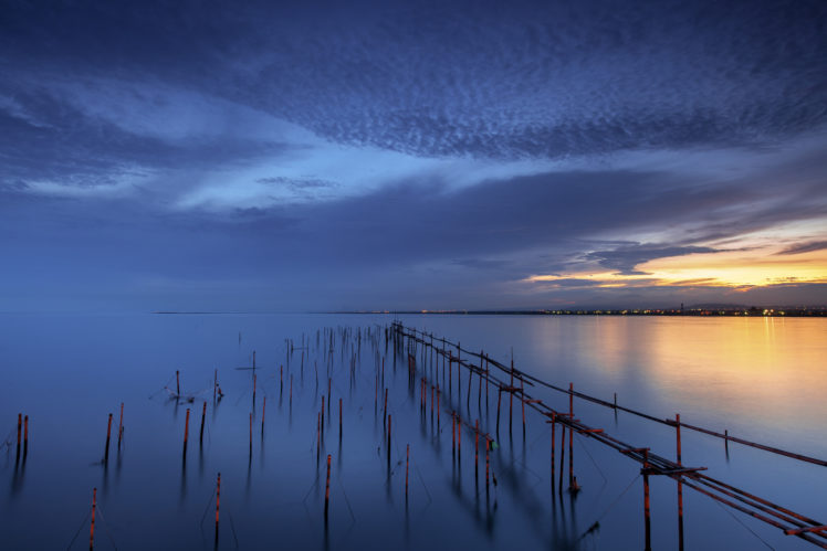 sea, Calm, Tranquility, Taiwan, Ocean, Sunset, Sky, Reflection HD Wallpaper Desktop Background