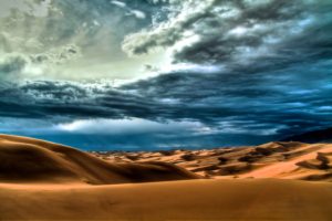 desert, Dunes, Cloudy