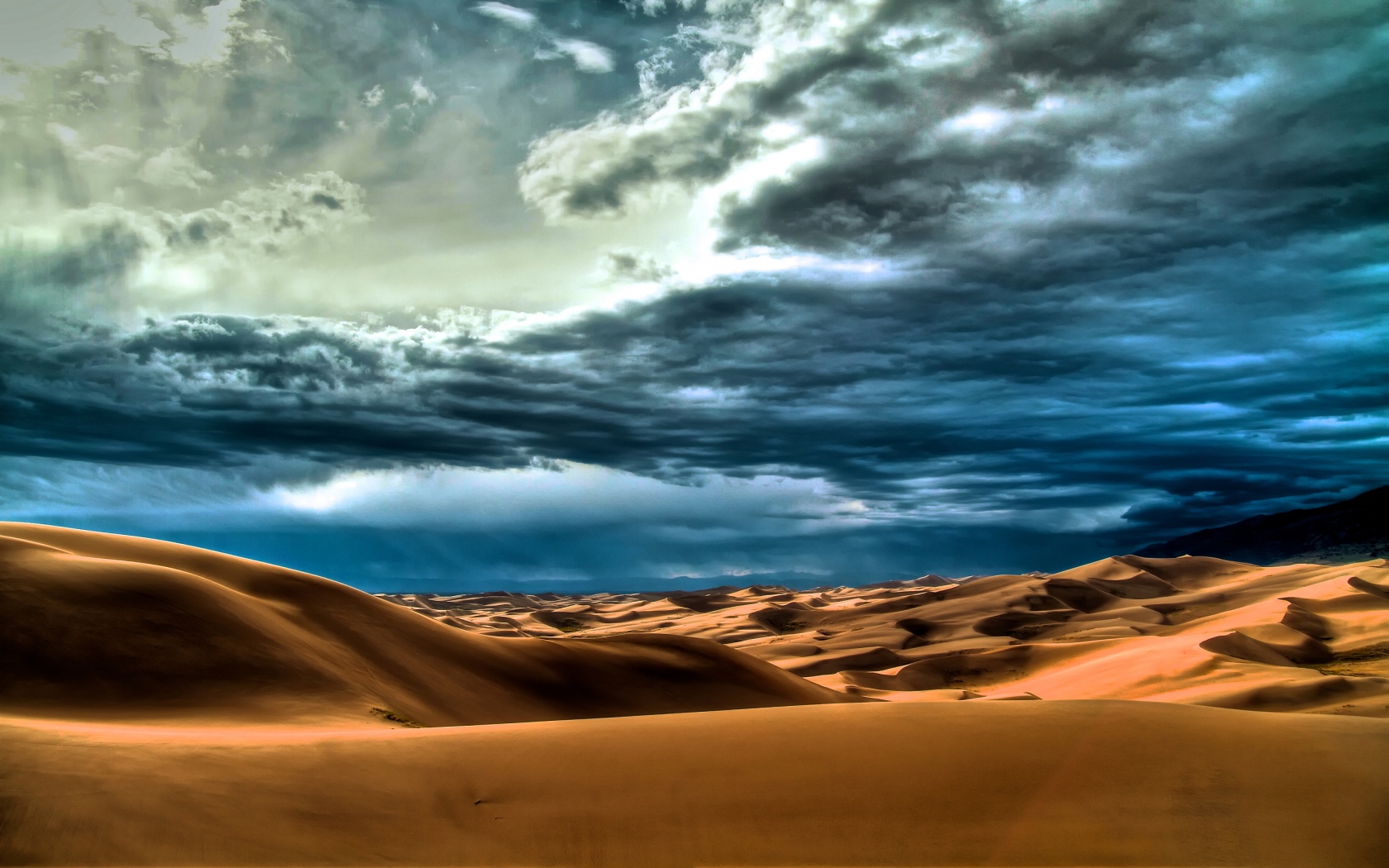desert, Dunes, Cloudy Wallpaper