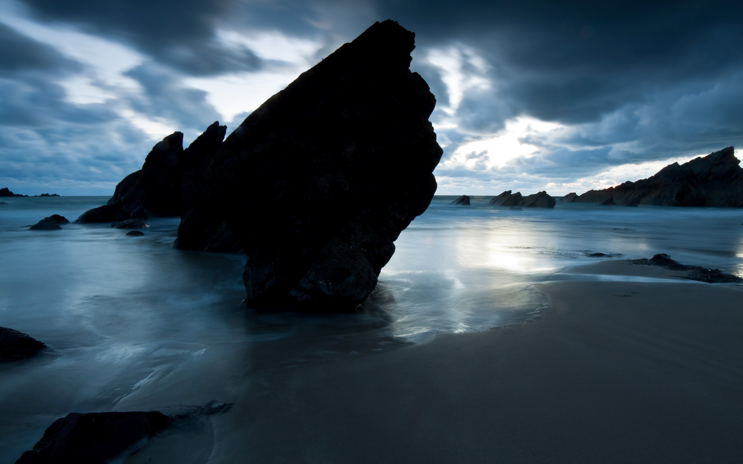nature, Landscape, Ocean, Sea, Beach, Sky, Clouds, Reflection Wallpaper