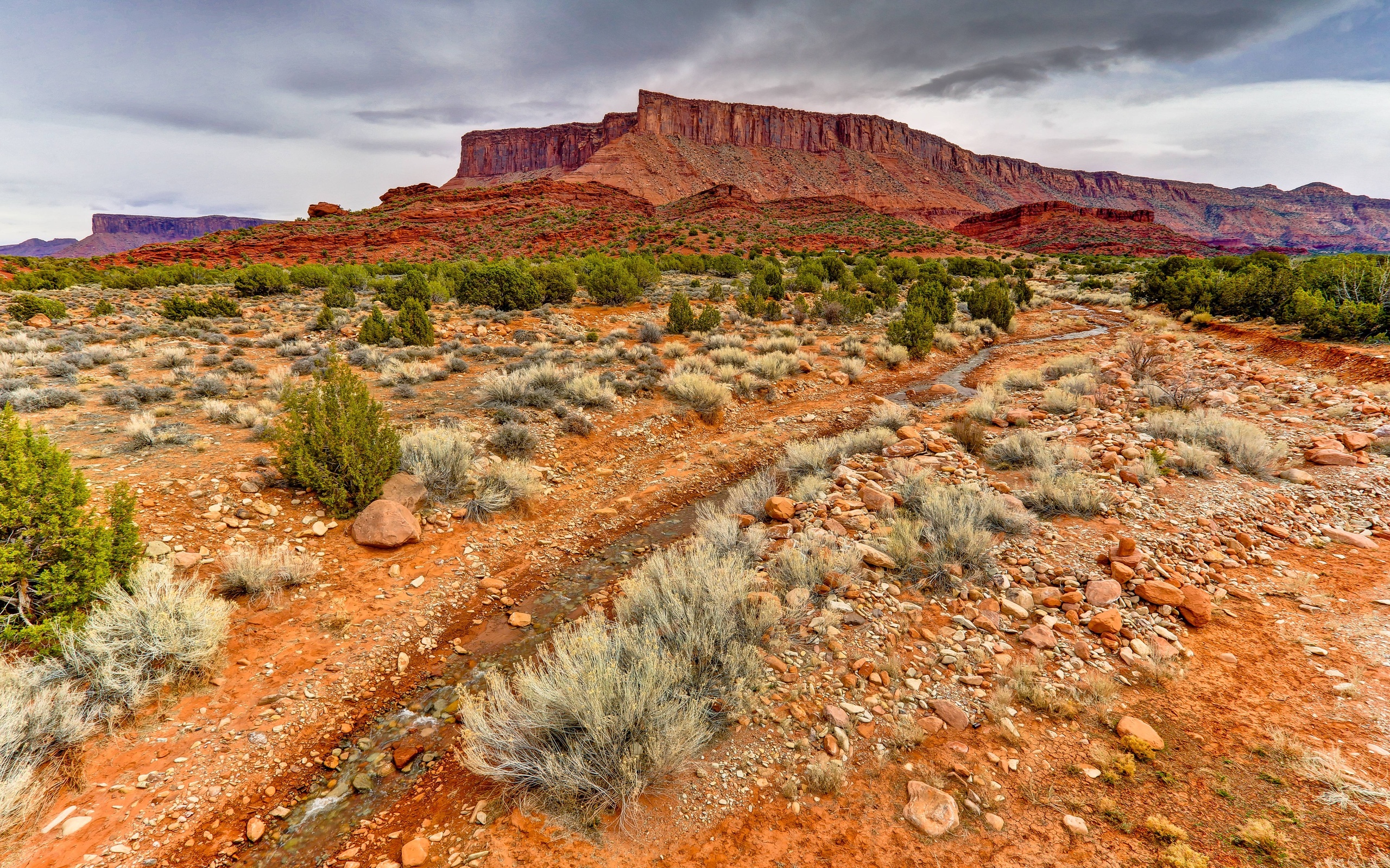 usa, Utah, Mountain, Field, Stream, Landscape Wallpaper