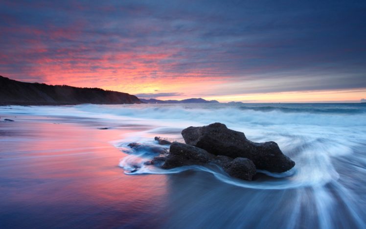 sunset, Beach, Seascapes HD Wallpaper Desktop Background