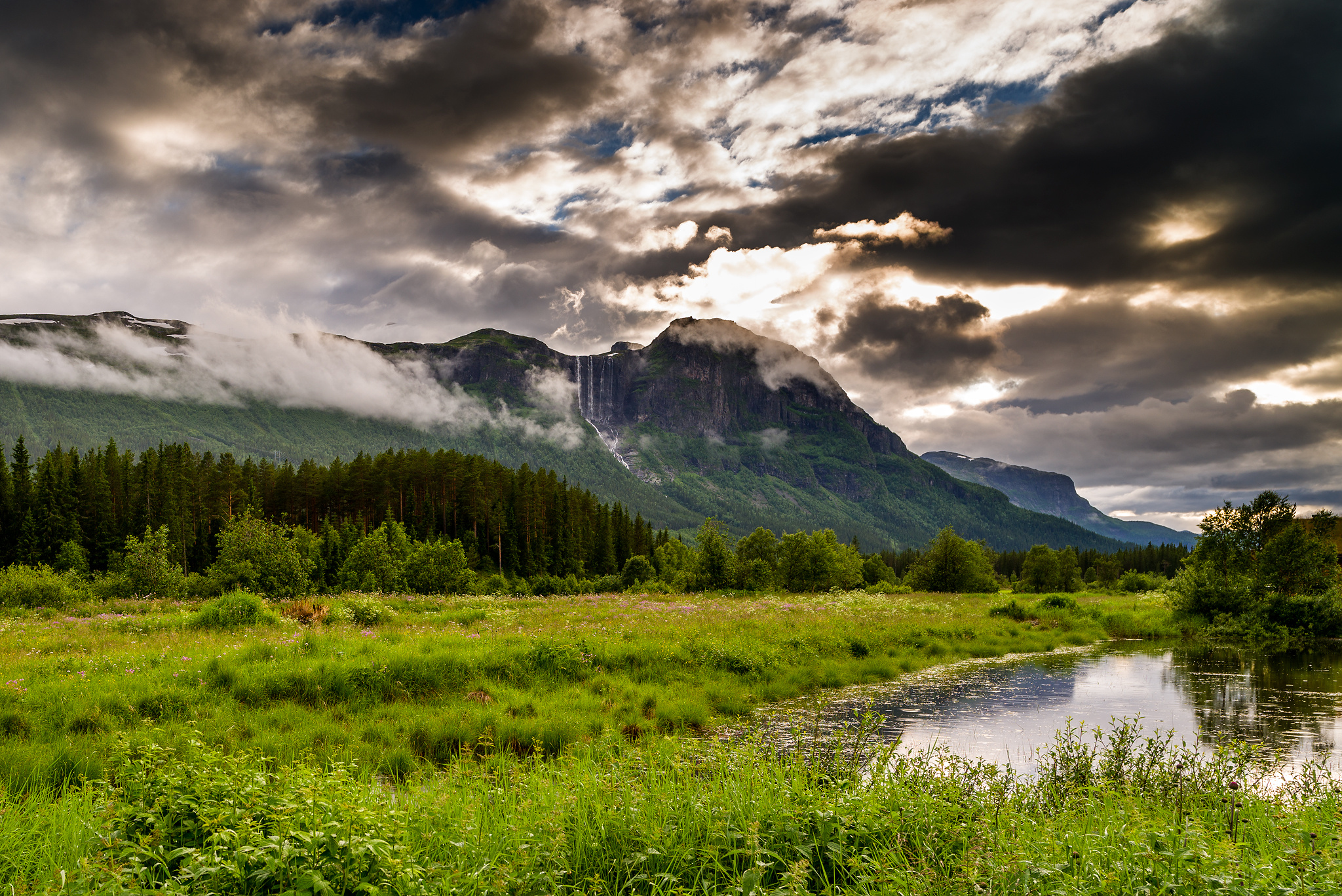 valley, Hemsedal, Norway, Mountains, Trees, River, Landscape Wallpaper