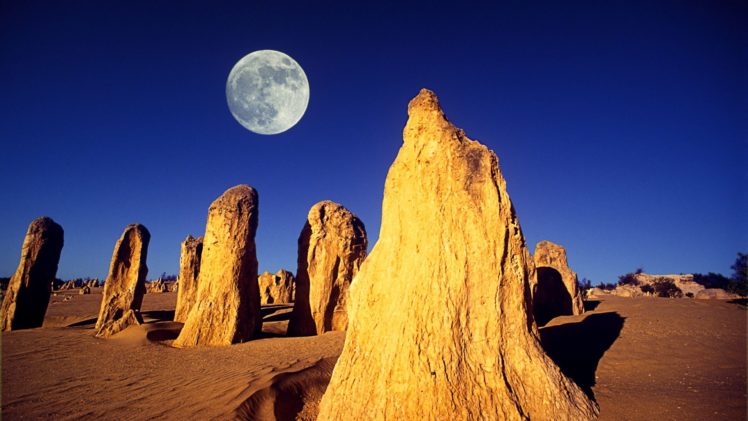 deserts, Moon, Android, Skies, Tablet HD Wallpaper Desktop Background