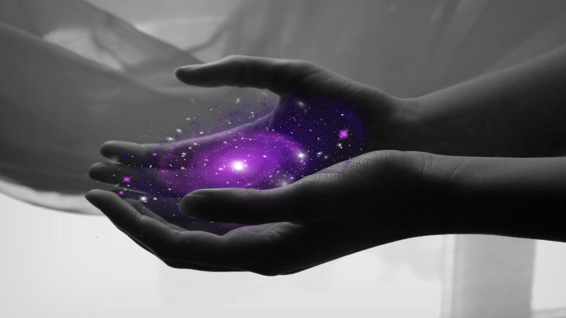 outer, Space, Stars, Palm, Galaxies, Hands, Purple, Selective, Coloring Wallpaper