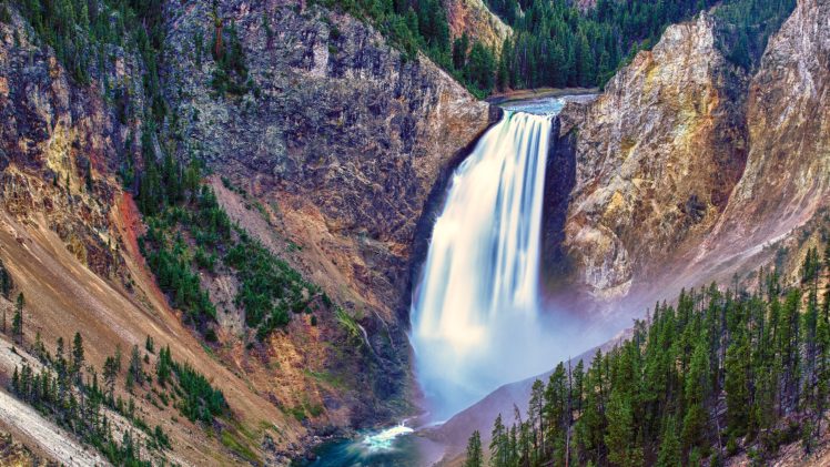 landscapes, Nature, Wyoming, Yellowstone, Waterfalls, National, Park HD Wallpaper Desktop Background