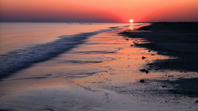 sunset, Mexico, Texas, Rim, Parks, Gulf, Sea HD Wallpaper Desktop Background