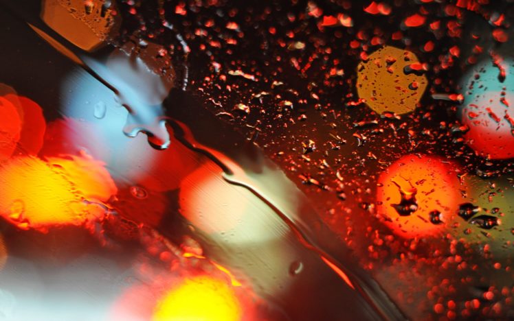 lights, Glass, Bokeh, Water, Drops HD Wallpaper Desktop Background