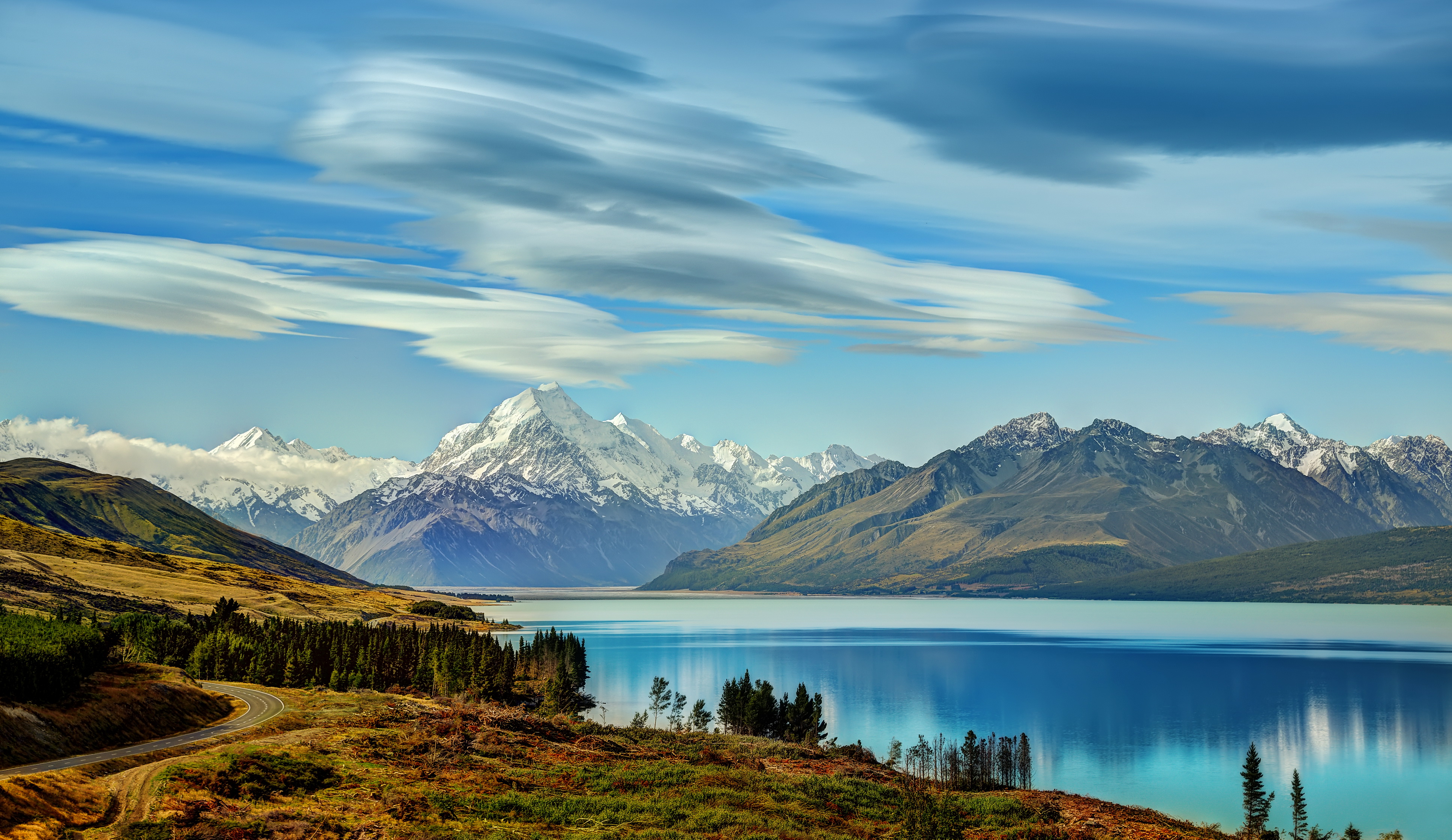 lake, New, Zealand, Mountains, Scenery, Pukaki, Nature, Reflection Wallpaper
