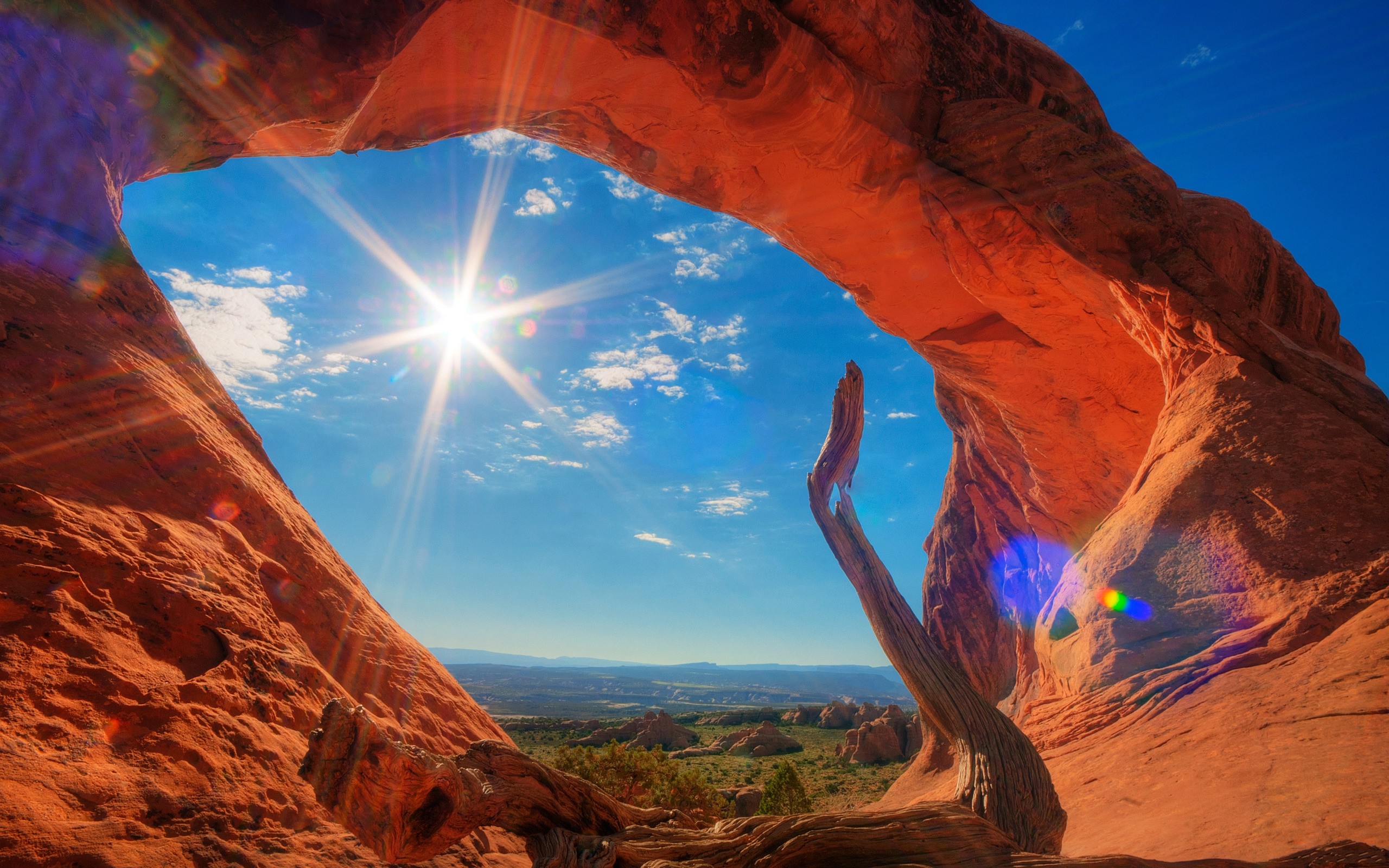 mountains, Landscapes, Nature, Deserts, Sunlight, Utah, Skyscapes, Rock, Formations, Sun, Flare, Mesa, Arch Wallpaper