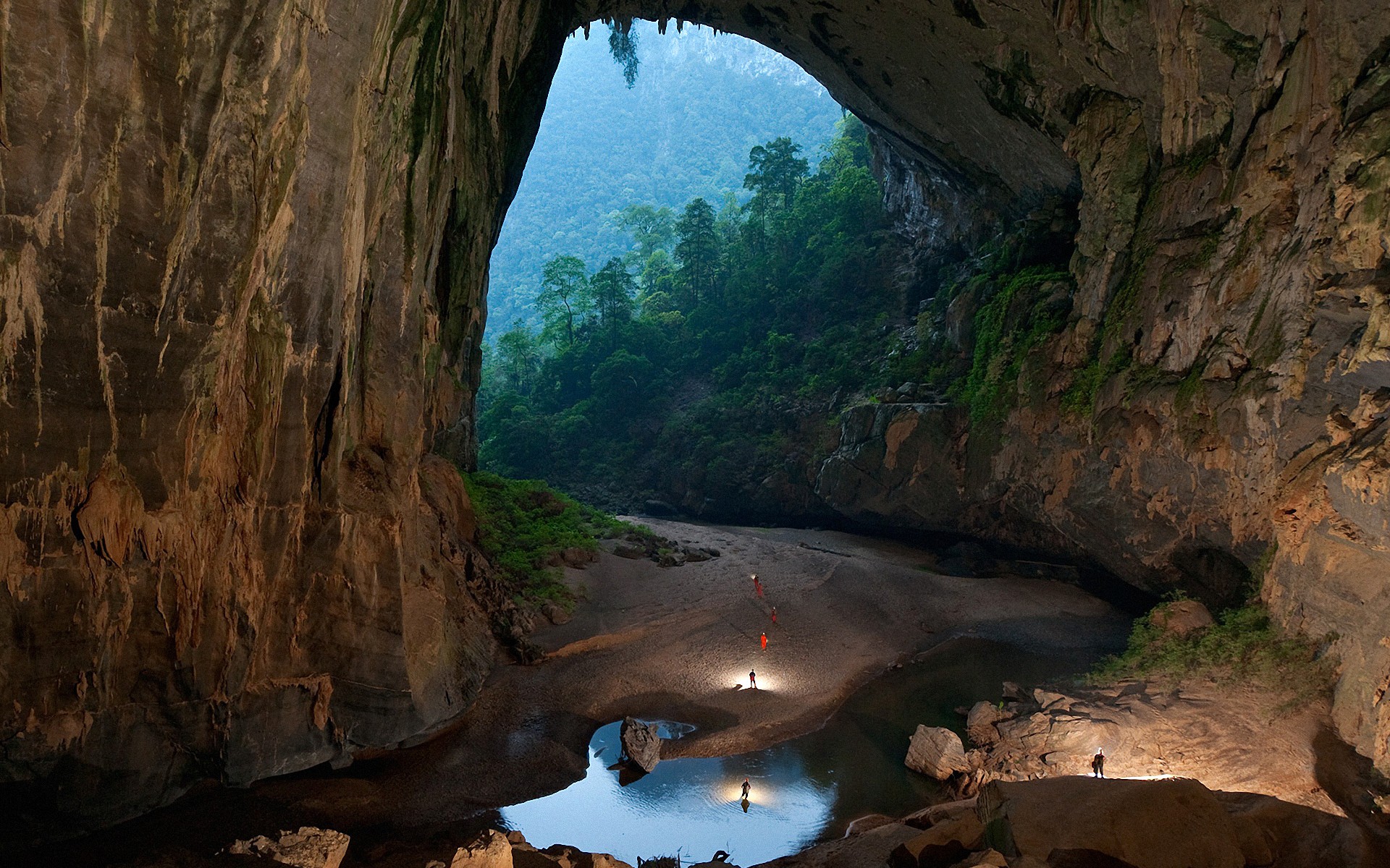 light, Landscapes, Nature, Cave, Forest, Rivers, Hang, Son, Doong, Cave Wallpaper