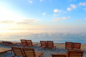 sun, Beach, Seas, Fog, Chairs, Blue, Skies