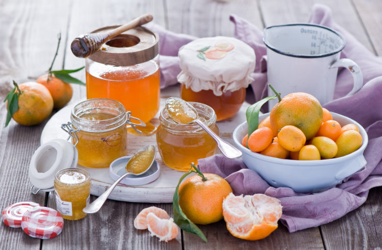 jam, Citrus, Fruits, Tangerines, Kumquats, Jars, Still, Life, Bokeh HD Wallpaper Desktop Background
