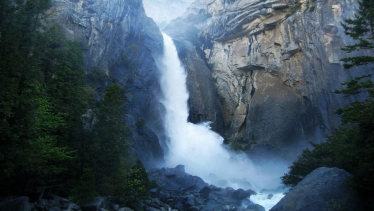 landscapes, Nature, Waterfalls, Landmark, Yosemite, National, Park HD Wallpaper Desktop Background